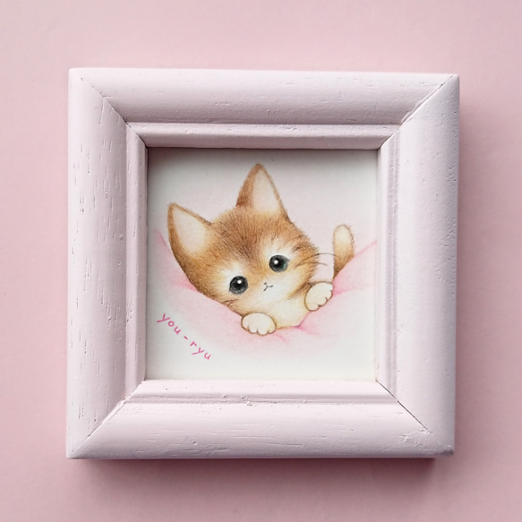 ミニ原画作品「猫ちゃんと一緒」 絵画 you-ryu 通販 17723498｜Creema