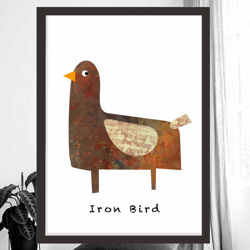 鉄の鳥ポップアート イラスト ポスター A4 A3 A2 A1 アート アート
