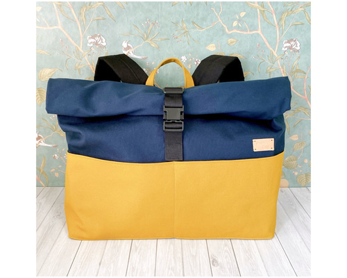 オーダーメイド致します◇フルート横型・帆布ツートーンリュック