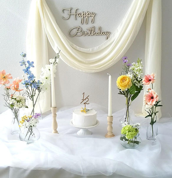 ＊カラフル＊おうちスタジオ レンタル セット 誕生日 ハーフバースデー アーティシャルフラワー 13枚目の画像