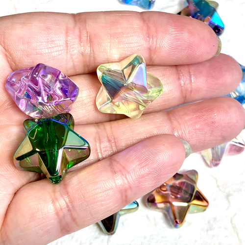 再販】カスタムボールペン 6個/ランダムカラー オーロラメッキ 星