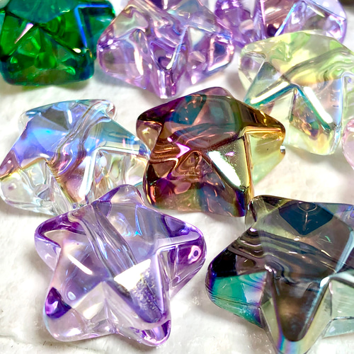 再販】カスタムボールペン 6個/ランダムカラー オーロラメッキ 星