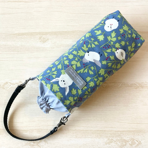 保冷保温☆ 洗える！シマエナガのペットボトルカバー ブルーグレー 夏