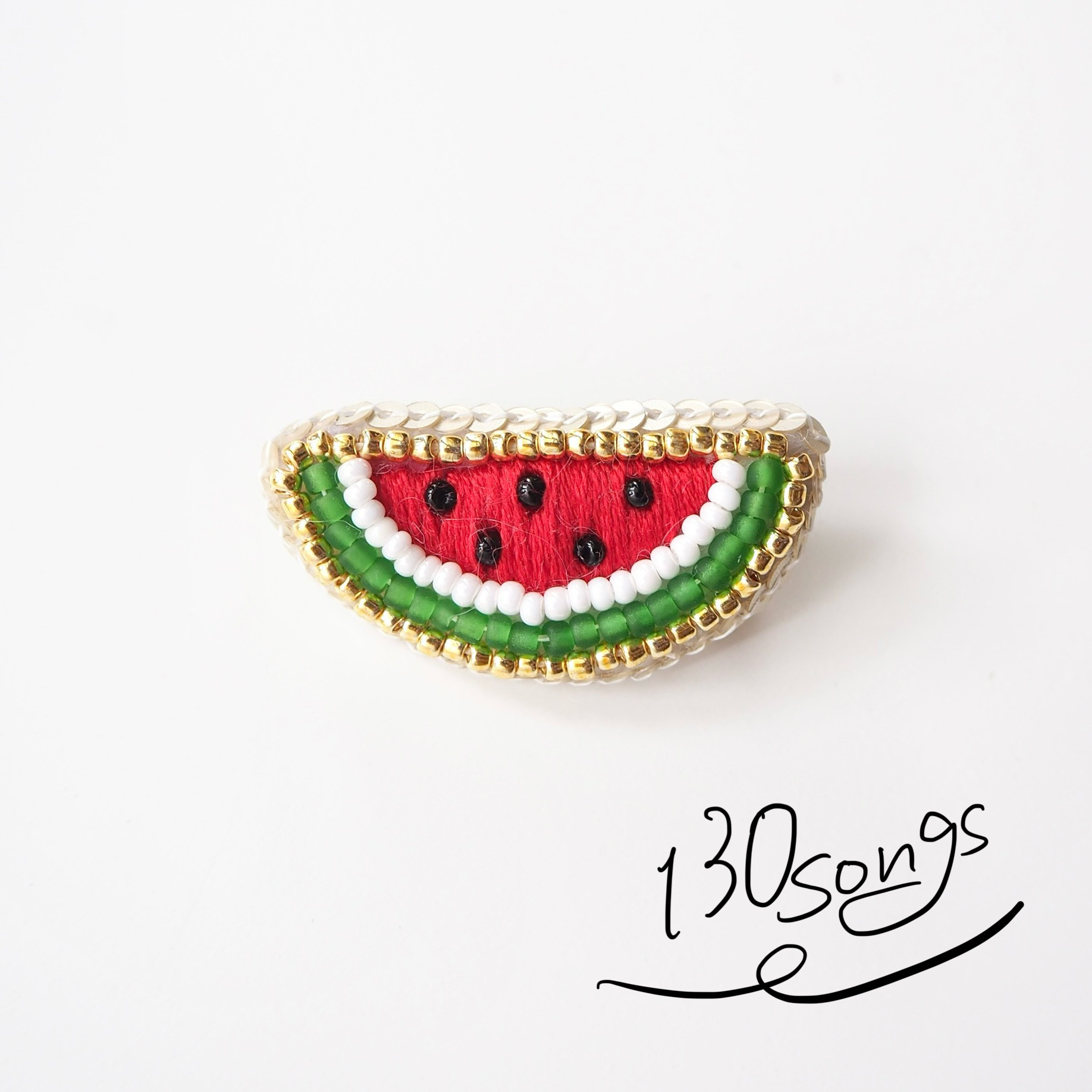 SALE】✳︎ スイカ ✳︎ ビーズ 刺繍 ブローチ ブローチ