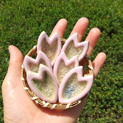 2点セット》陶のアクセサリートレー【桜ひとひら(おはじき入り