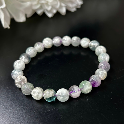 天然石　ハンドメイド　ブレスレット　エンジェルフェザーフローライト　天使の羽 天然石 ハンドメイド ブレスレット エンジェルフェザーフローライト