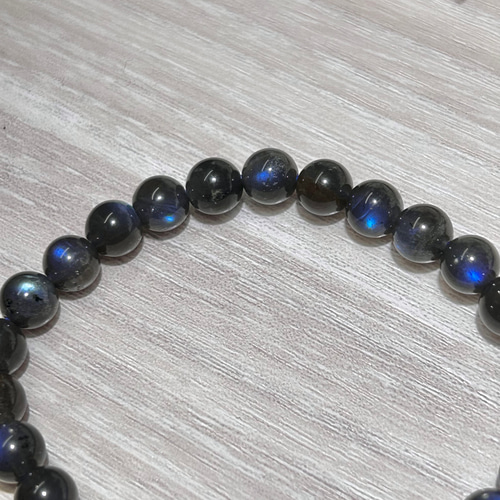 希少 ブラックラブラドライト ブルーシラー 8mm 内径 16cm 希少 ブラックラブラドライト ブルーシラー 8mm 内径 16cm