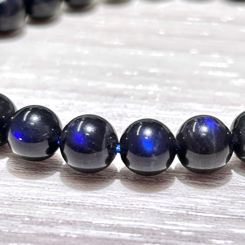 希少 ブラックラブラドライト ブルーシラー 8mm 内径 16cm 希少 ブラックラブラドライト ブルーシラー 8mm 内径 16cm