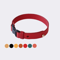 猫 首輪 超軽量 おしゃれ セーフティバックル 名入れ イタリアンレザー