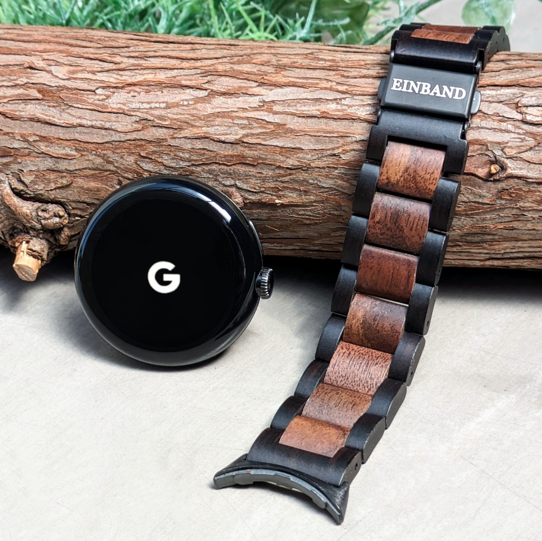 EINBAND Google Pixel Watch グーグル ピクセル ウォッチ 木製バンド エボニー×クルミ