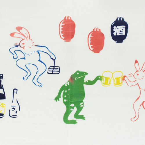 呑んだくれ鳥獣戯画(宴) ハンカチ・手ぬぐい てぬクリ 通販 17724855