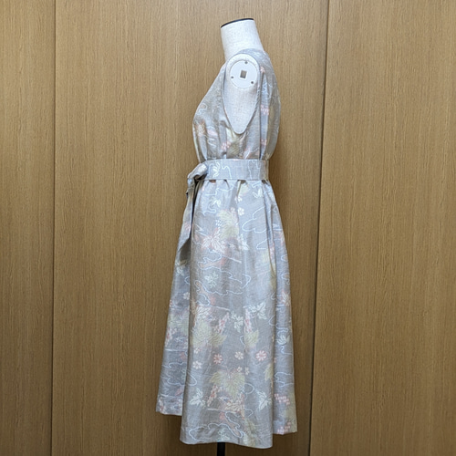 SOLD 着物リメイク ワンピース 大島紬 M〜L ワンピース さらあお