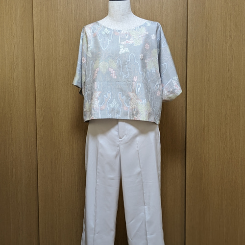 SOLD お値下げ中 着物リメイク ブラウス 大島紬 FREE SIZE