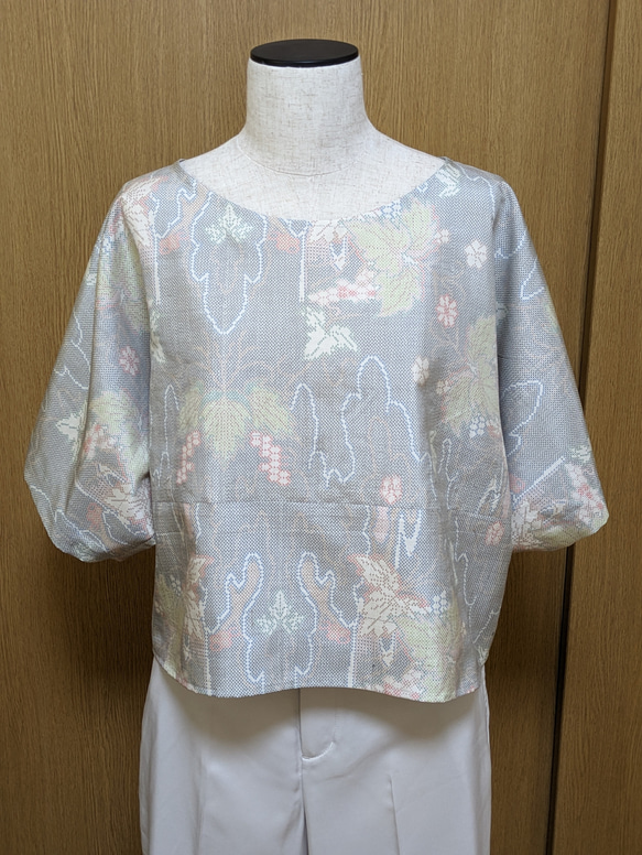 SOLD お値下げ中 着物リメイク ブラウス 大島紬 FREE SIZE ブラウス  