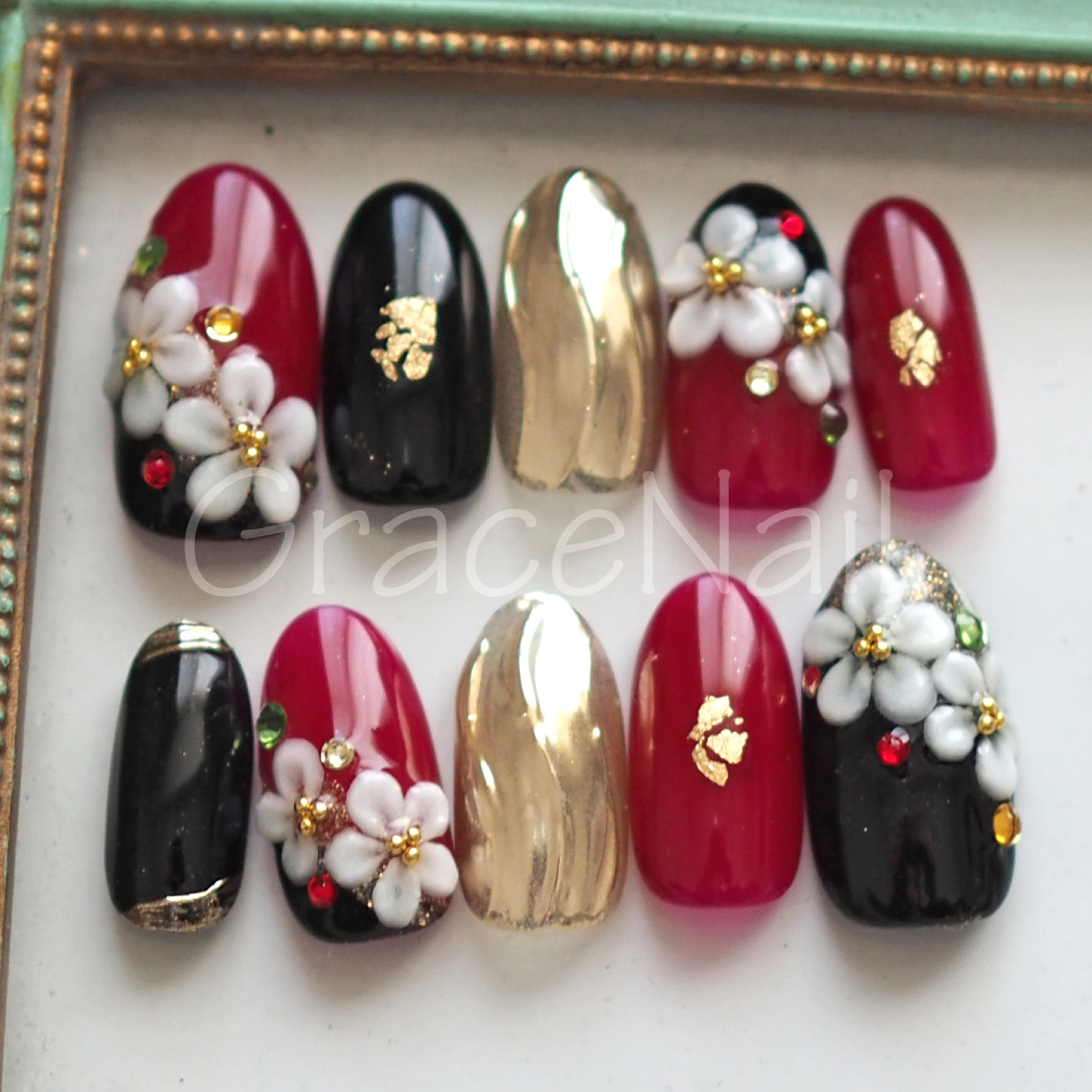 【サイズオーダー】成人式・卒業式・着物 和柄ネイルチップ67