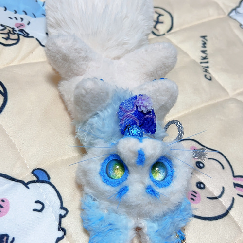 アートドール 【小さな白狐 あお】 ぬいぐるみ