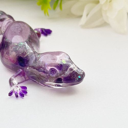 ヤモリ お守り 全7種 天然石 キラキラ かわいい 置物 インテリア雑貨