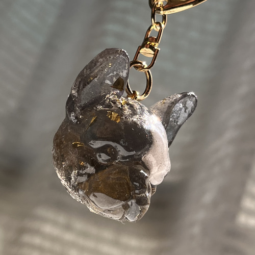 フレンチブルドッグFACE♡オルゴナイトキーホルダーA キーホルダー  