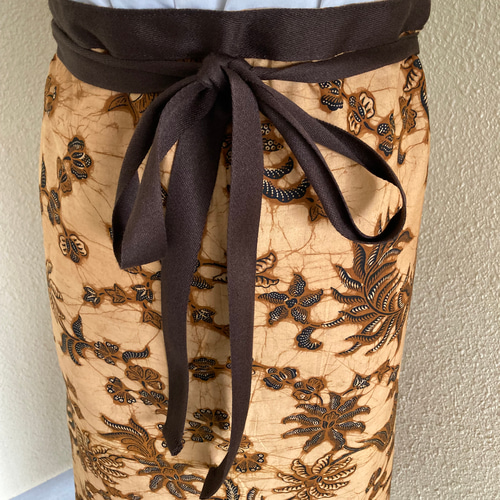 493 バティック エプロン 前掛け 腰巻き ジャワ更紗 古布 リメイク