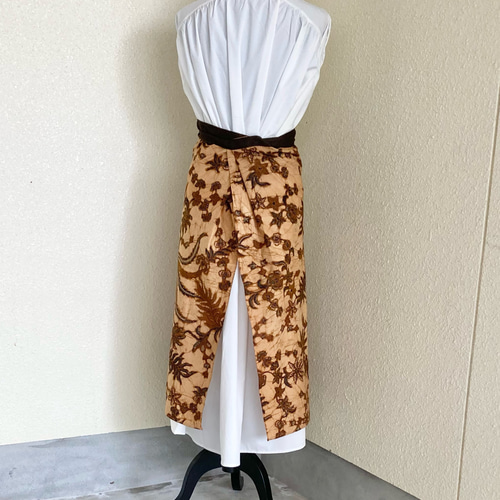 493 バティック エプロン 前掛け 腰巻き ジャワ更紗 古布 リメイク