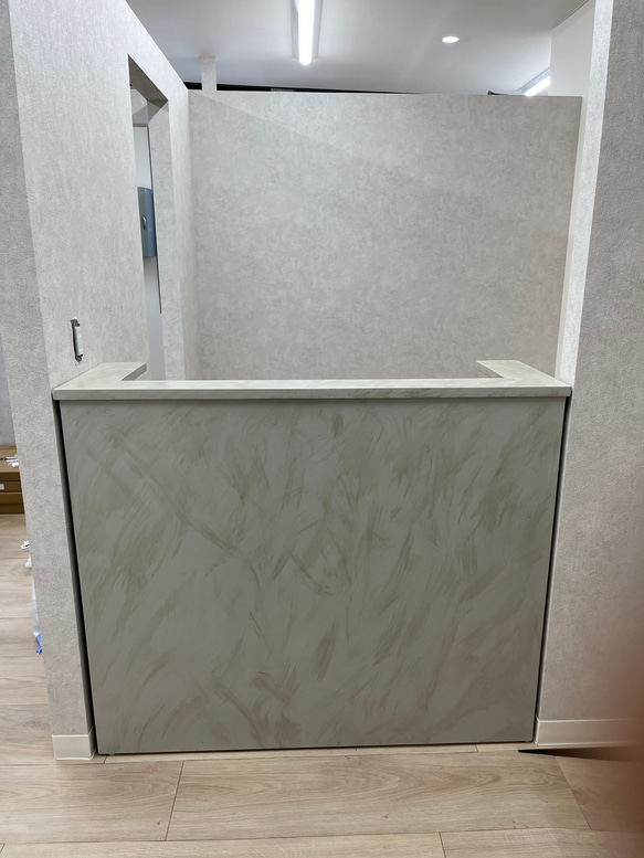 ワイド100 石っぽいレジカウンター　受付カウンター　レジ台 