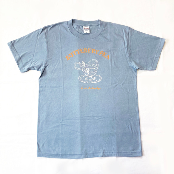 【７月下旬発送】ButterflyPea Tシャツ（ブルー）｜バタフライピー半袖〔紅茶シリーズ〕 8枚目の画像