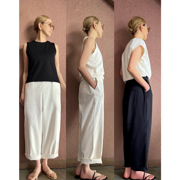 酷❣️白色和黑色❤️選擇尺寸❤️修身腰褲❤️防紫外線❤️吸濕排汗快乾❤️有彈性❤️亞麻混紡 第1張的照片