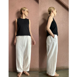 酷❣️白色和黑色❤️選擇尺寸❤️修身腰褲❤️防紫外線❤️吸濕排汗快乾❤️有彈性❤️亞麻混紡 第11張的照片