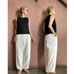 酷❣️白色和黑色❤️選擇尺寸❤️修身腰褲❤️防紫外線❤️吸濕排汗快乾❤️有彈性❤️亞麻混紡 第6張的照片