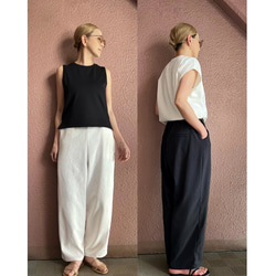 酷❣️白色和黑色❤️選擇尺寸❤️修身腰褲❤️防紫外線❤️吸濕排汗快乾❤️有彈性❤️亞麻混紡 第8張的照片