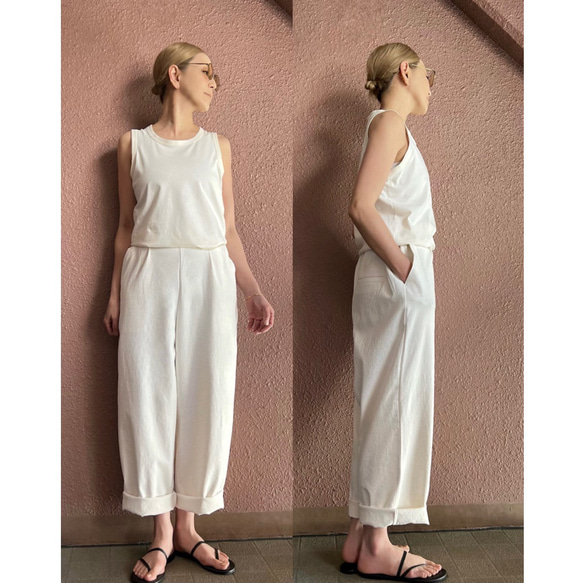 酷❣️白色和黑色❤️選擇尺寸❤️修身腰褲❤️防紫外線❤️吸濕排汗快乾❤️有彈性❤️亞麻混紡 第5張的照片