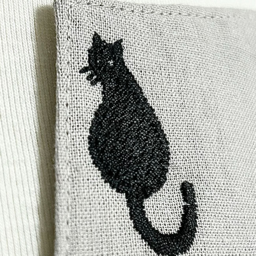 美品✨LOISIR ローズィール コットンリネン リーフ刺繍 黒