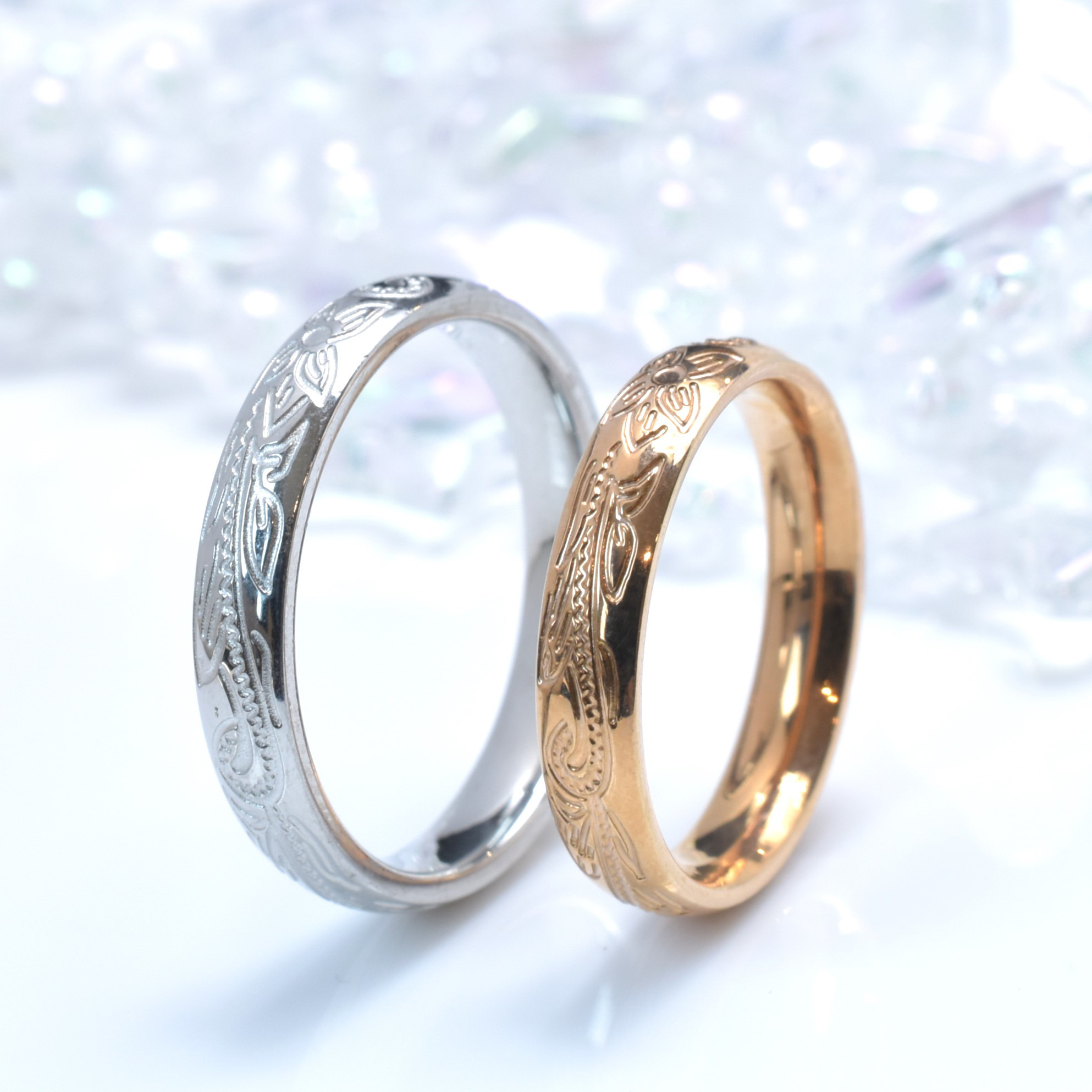 【海外配送可】【送料無料】 記念日に贈るハワイアンペアリング＊指輪 結婚指輪 名入れ 刻印 アクセサリー