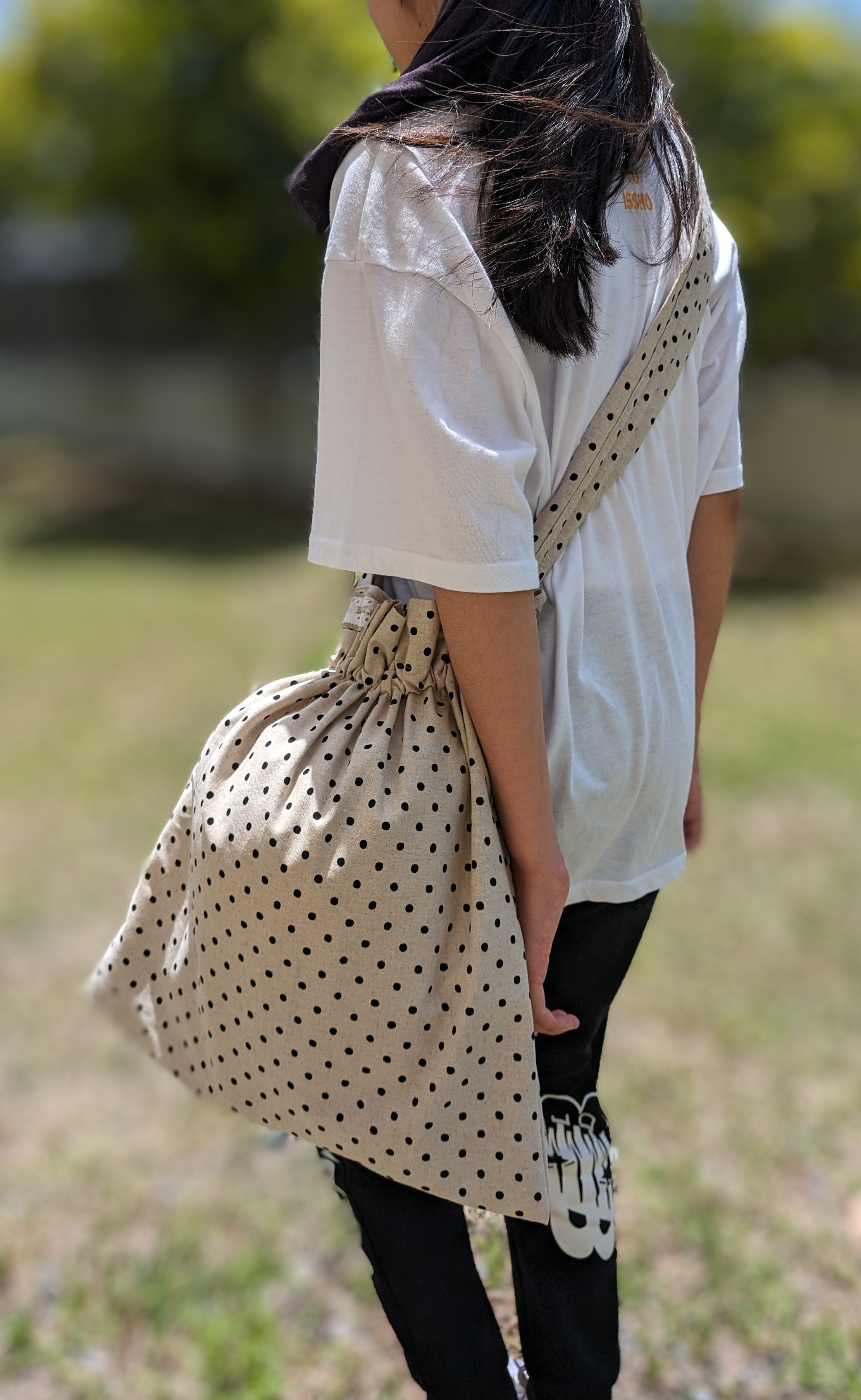 巾着バッグ 一点物 別注Cinch Bag Leopard/別注レオパード柄シンチバック(巾着
