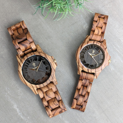 木製腕時計】EINBAND Freiheit Zebrawood サンダルウッド文字盤