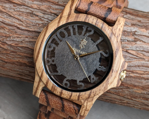 木製腕時計】EINBAND Freiheit Zebrawood サンダルウッド文字盤