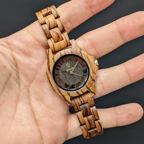 木製腕時計】EINBAND Freiheit Zebrawood サンダルウッド文字盤