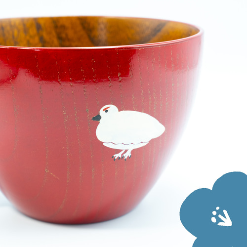 漆器のスープマグ｜赤色｜らいちょう漆絵 その他キッチン小物 藤澤蒔絵