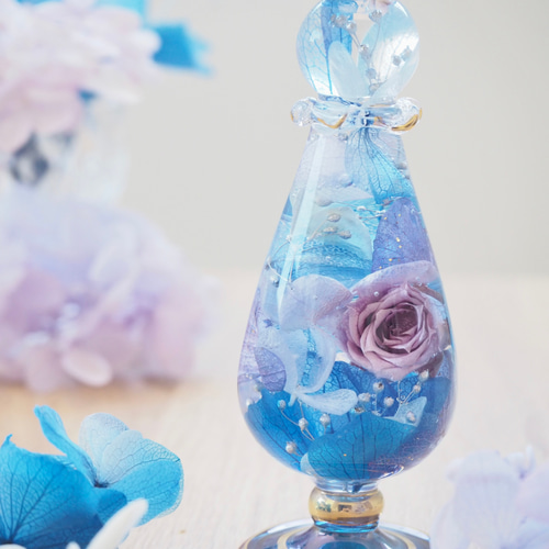 特集掲載】雨色グラス「rainy」 Lサイズ フラワーアートグラス ハー