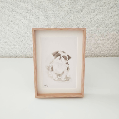 なぁに?なんで笑ってるの?/シーズー【水彩画・原画】1点物 なぁに?なんで笑ってるの?/シーズー【水彩画・原画】1点物