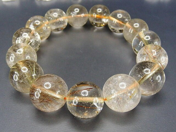 ゴールドルチルクォーツ＊約15mm＊ 天然石ブレスレット 【公式通販】