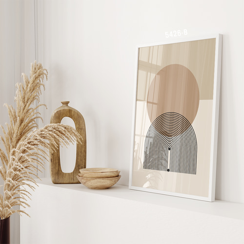 アートポスター 抽象画 幾何学 ベージュ ブラック 北欧風 シンプル