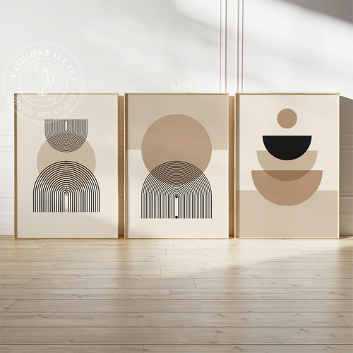 アートポスター 抽象画 幾何学 ベージュ ブラック 北欧風 シンプル