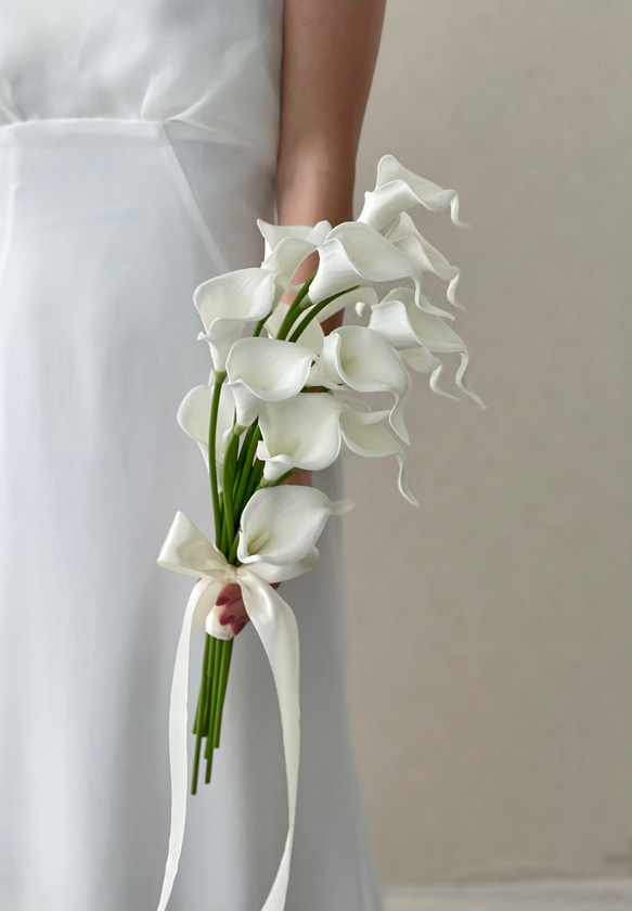 カラーアームブーケ♪ 小ぶりウェディングブーケ ブートニア付き