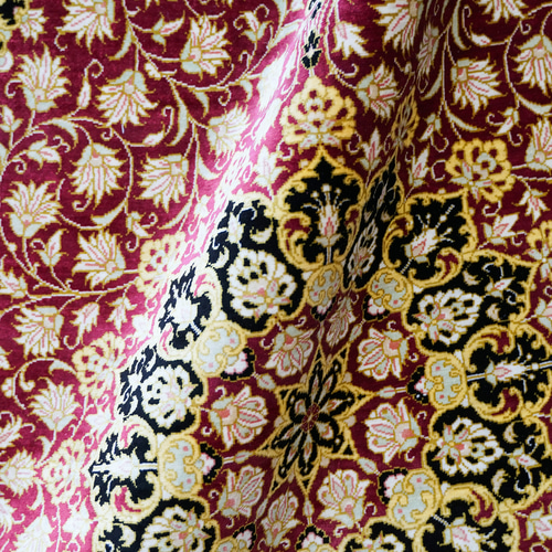 123×78cm 【ペルシャ絨毯 手織り クム産 マスミ工房 シルク 100 123×78cm 【ペルシャ絨毯 手織り クム産 マスミ工房 シルク 100