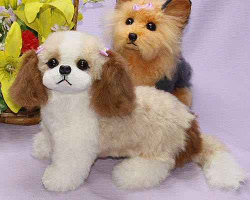 昭和レトロ　犬　ラビットファー　リアファー シーズー　ぬいぐるみ　置物 昭和レトロ犬ラビットファーリアファー シーズーぬいぐるみ置物