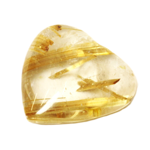 ハートの中に2本のタイチンルチル】一点物 ゴールドルチルクォーツ