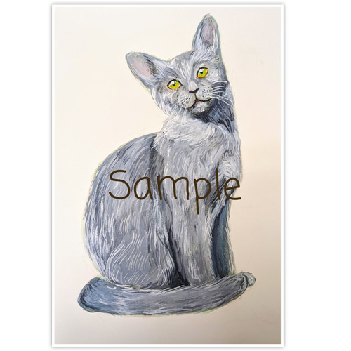 ペット似顔絵(肖像画)(犬や猫や鳥やペットなど似顔絵)オーダーメイド