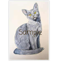 ピロリン ペット似顔絵オーダー 絵画 原画 ペット 犬 猫 動物 オリジナルオーダーメイドファブリックパネル作成・犬猫、ペット