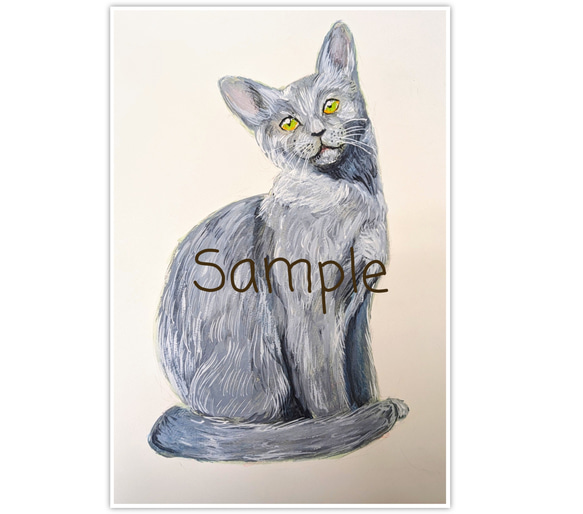 【ペット画ミニサイズ】オーダー制作　犬　猫　動物　イラスト 大切なペットの似顔絵 動物・犬・猫オーダーイラスト 絵画